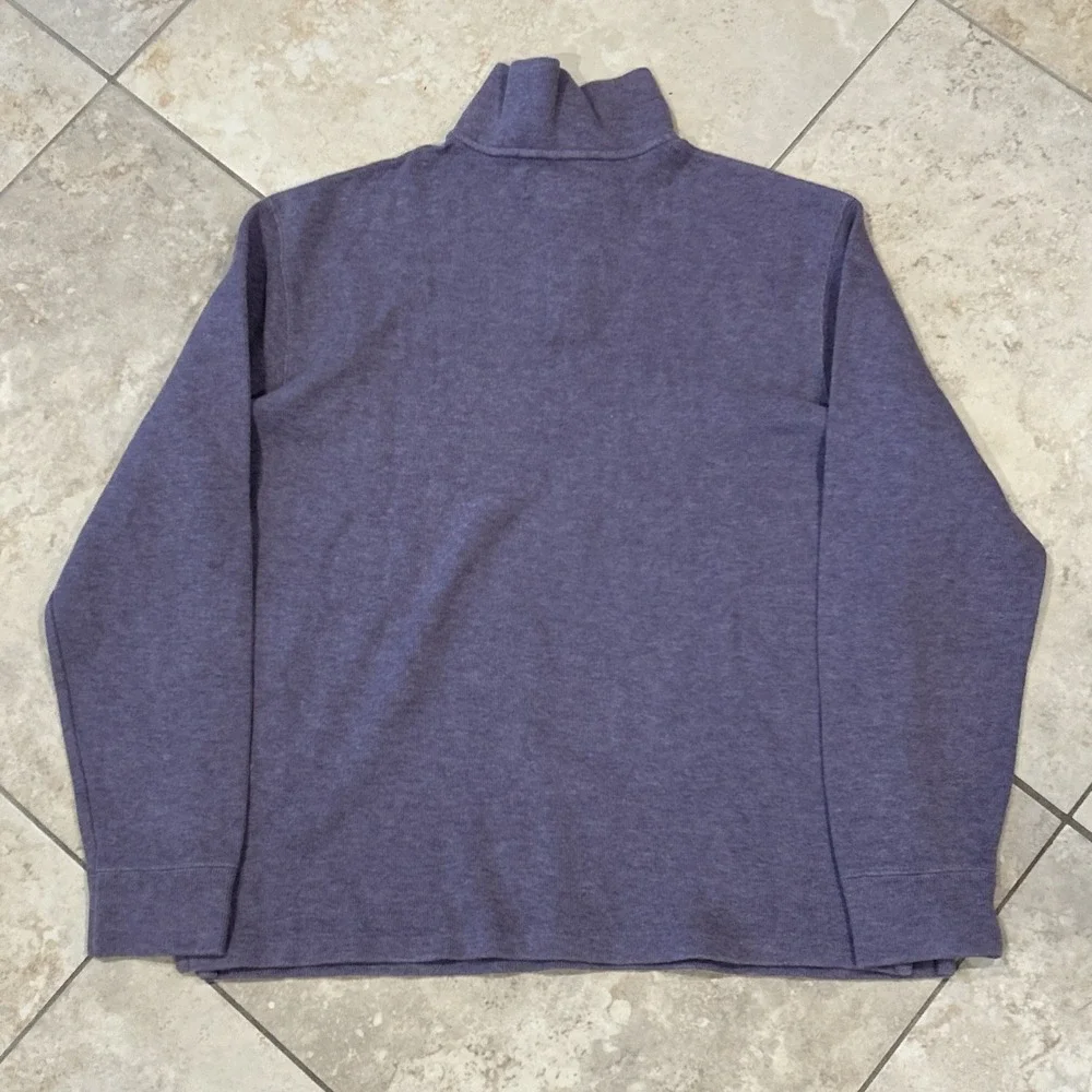 Polo Ralph Lauren 1/4 Zip Sweater Men Large Lavender Cotton Ribbed Pullover Pony